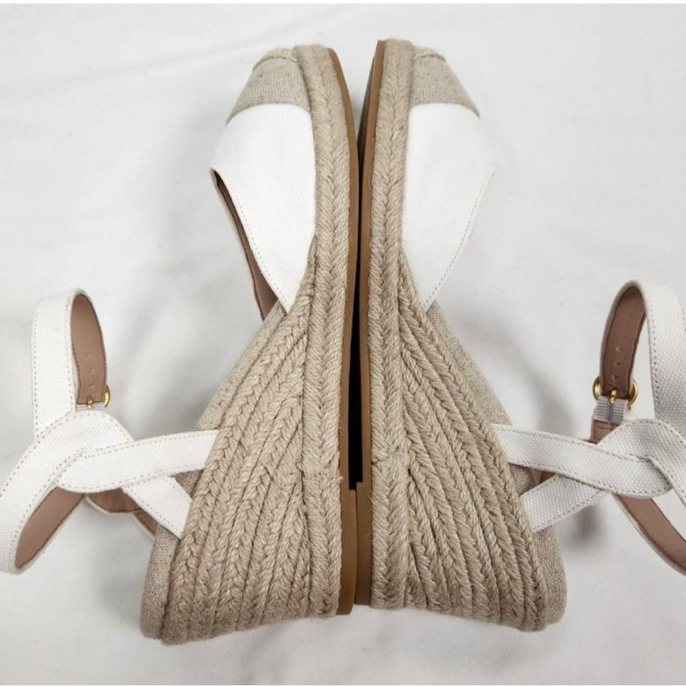 New Womens Cole Haan Cloudfeel Espadrille Wedge II White Linen Heels Size 7.5 B - Picture 7 of 12